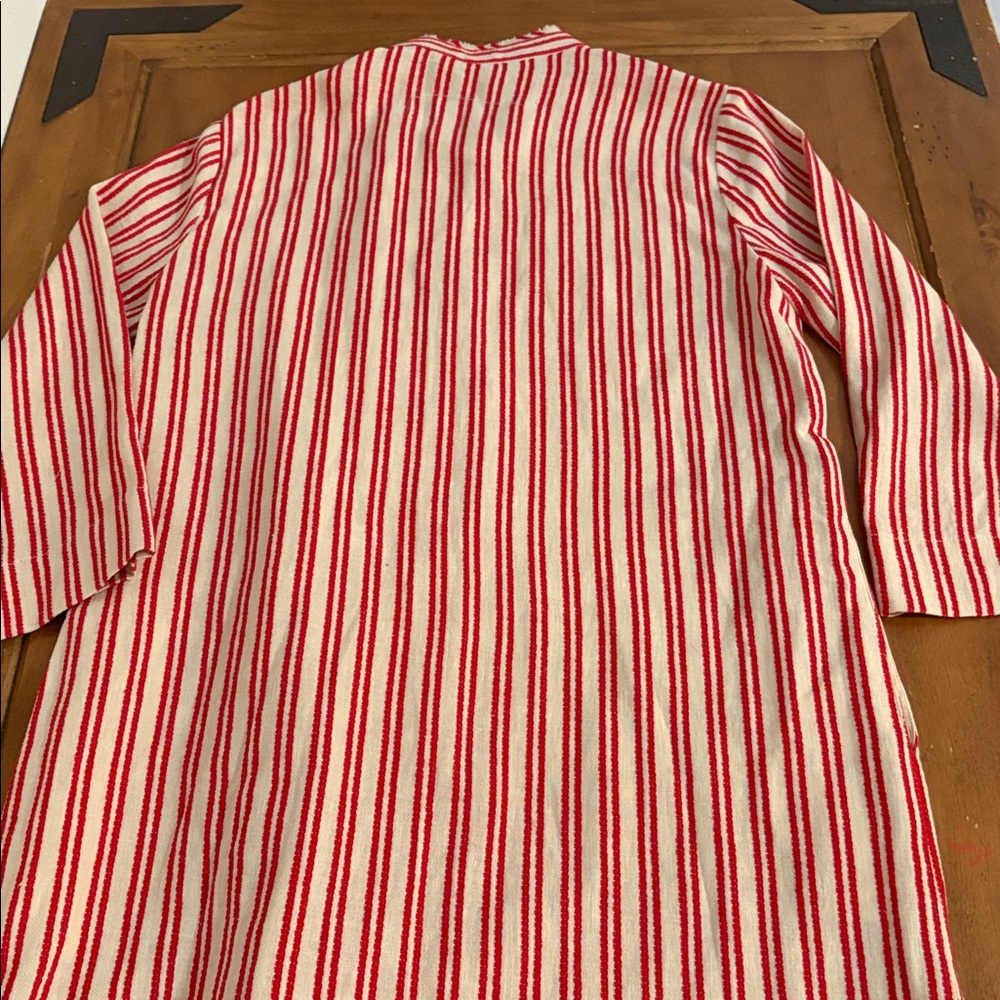 Raquel Allegra Red and Cream Duster Dress Size 2 - Picture 10 of 15